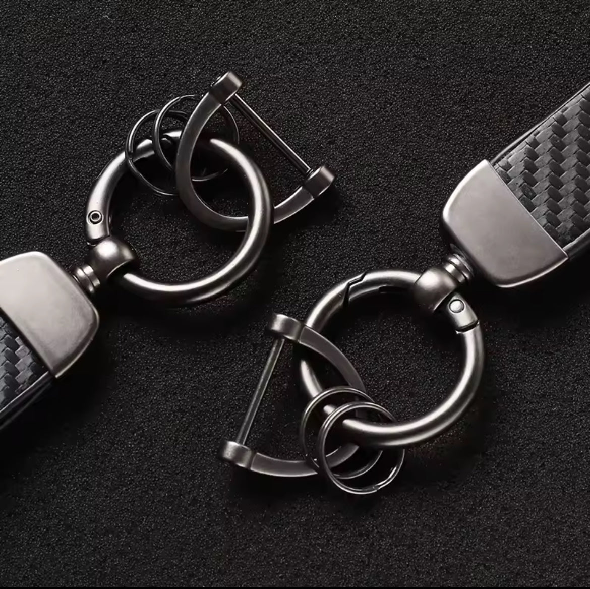 Carbon Fiber Leather Key Chain