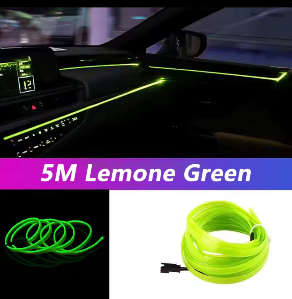 5M Car Interior Led Strip Light Neon EL Wiring Decorative Lamp For Auto DIY Flexible Ambient Light USB Party Atmosphere Diode